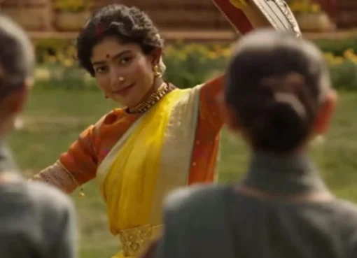 Sai Pallavi in a powerful warrior stance as Sita in the upcoming Ramayana film.