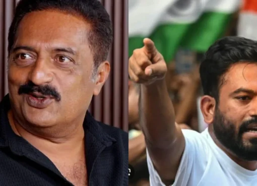 Prakash Raj speaking at an event.