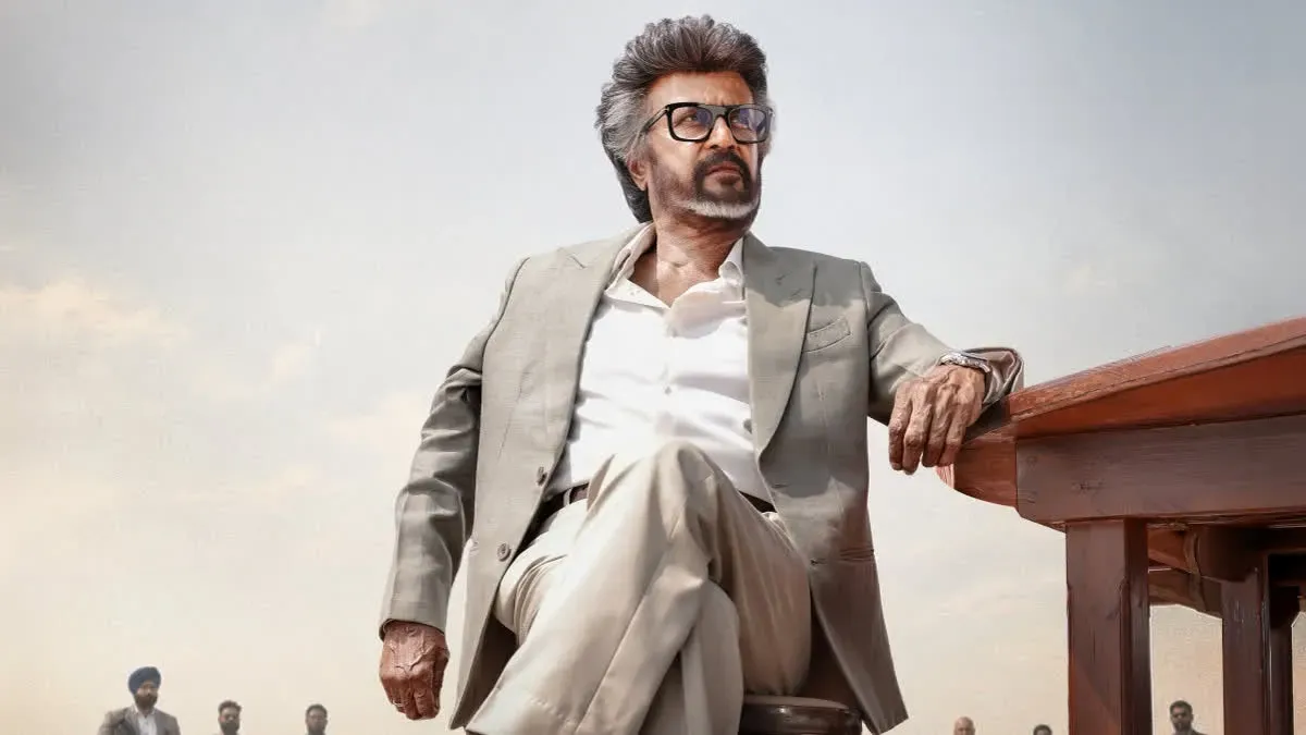 Rajinikanth looking intense in a scene from his film Jailer 2.