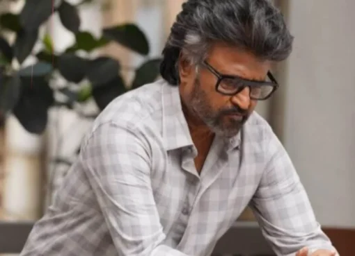 Rajinikanth in a scene from Jailer 2, looking intense.