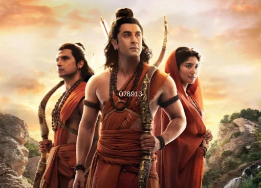 An image of Ranbir Kapoor as Lord Ram, looking majestic and powerful.