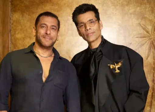 Salman Khan sitting on the Koffee With Karan couch