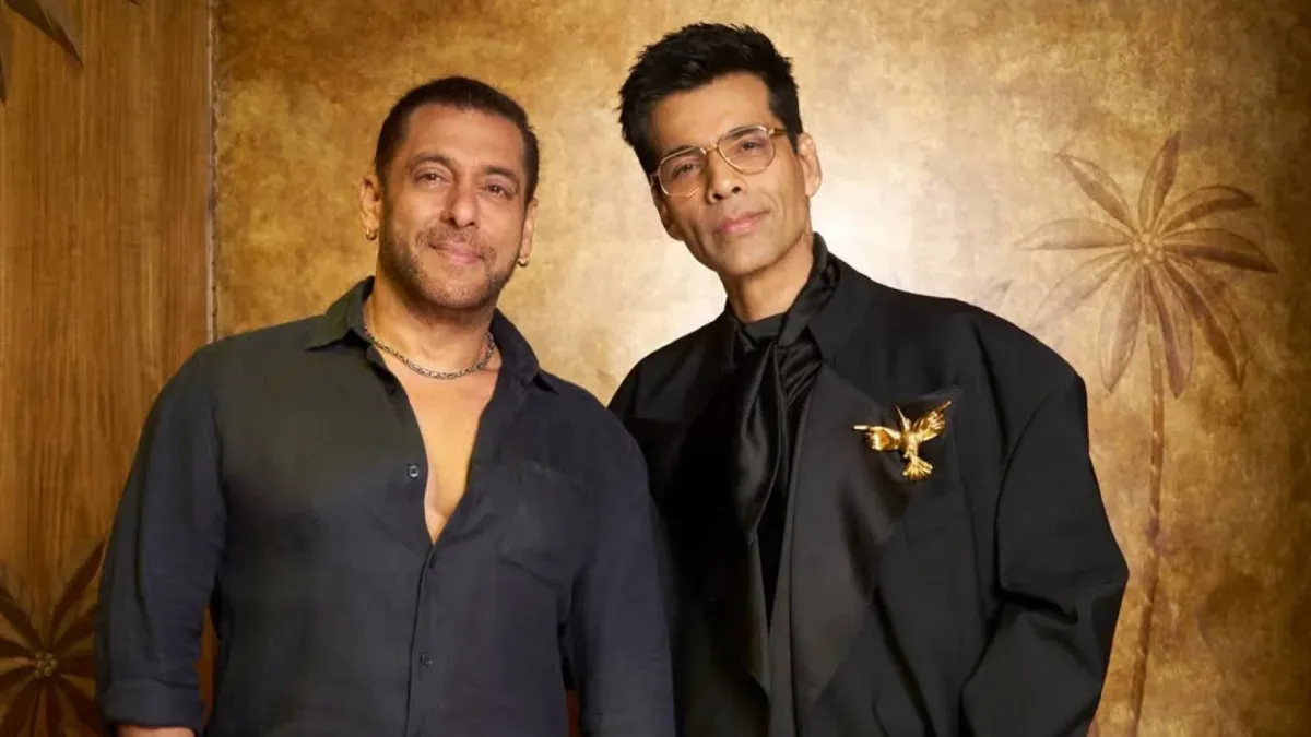 Salman Khan sitting on the Koffee With Karan couch