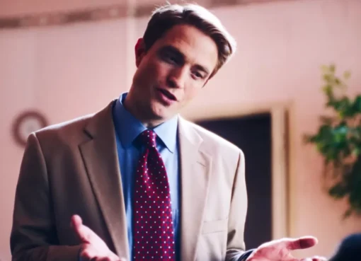 Robert Pattinson looking serious, holding a Zyn canister with the 'Dear Chris Han-Zyn' note.