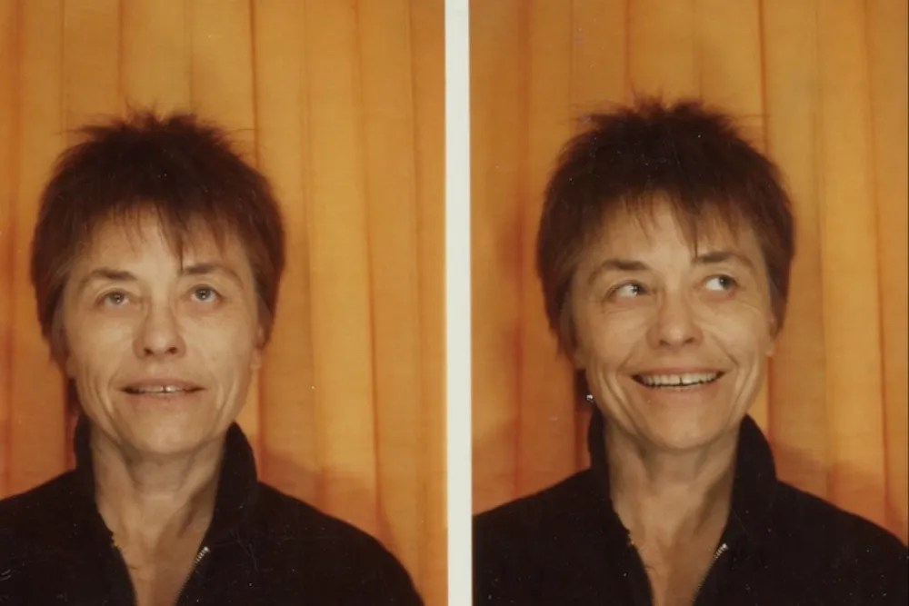 Director Brydie O'Connor, a woman with short hair and a warm smile, talking about her film.