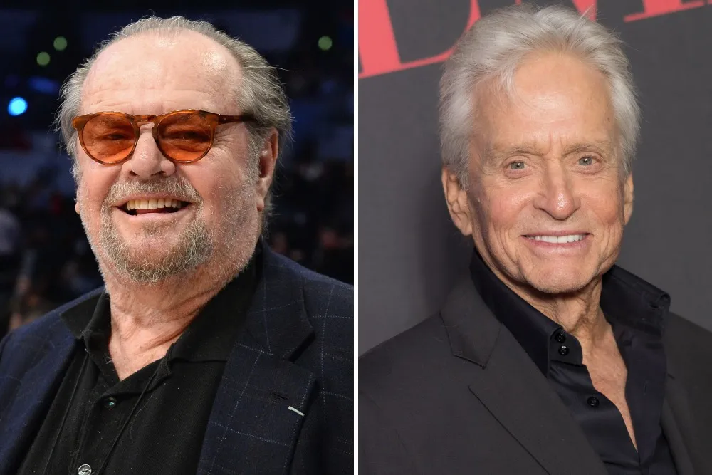 Michael Douglas and Jack Nicholson smiling together.