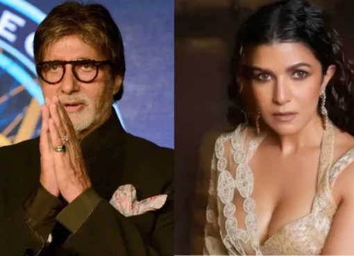 Collage of Amitabh Bachchan and Nimrat Kaur.