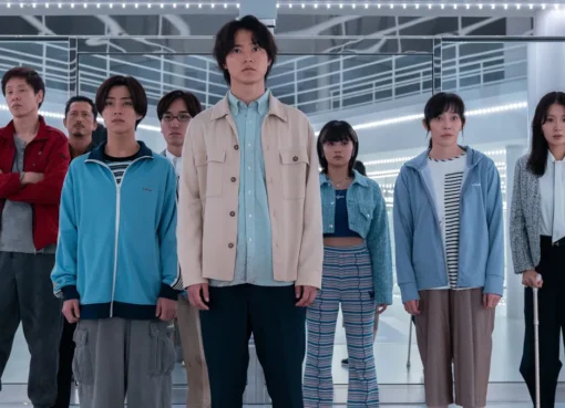 A colorful collage of popular non-English TV shows and movies, possibly featuring vibrant scenes from a K-drama and dynamic anime visuals, symbolizing global content acquisition by streaming platforms.