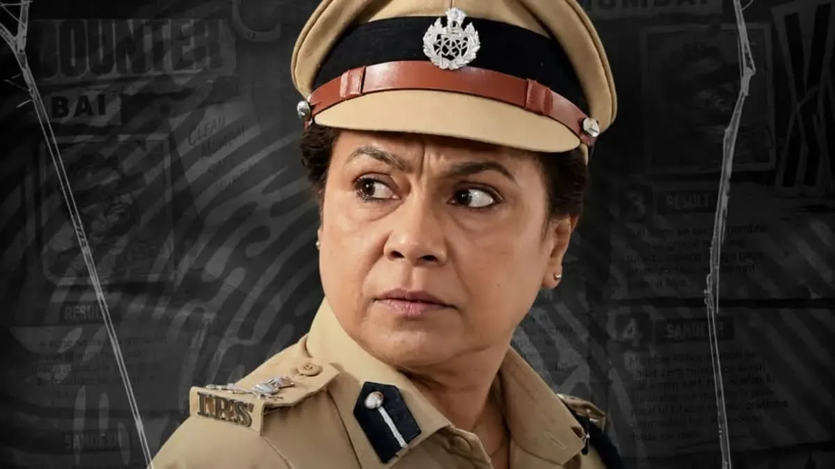 Seema Biswas as Meera Sen in the 'Pratap' character poster, looking intense.