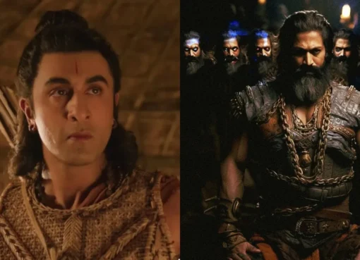 Ranbir Kapoor as Lord Rama and Yash as Raavan in a grand scene from the upcoming Ramayana movie.