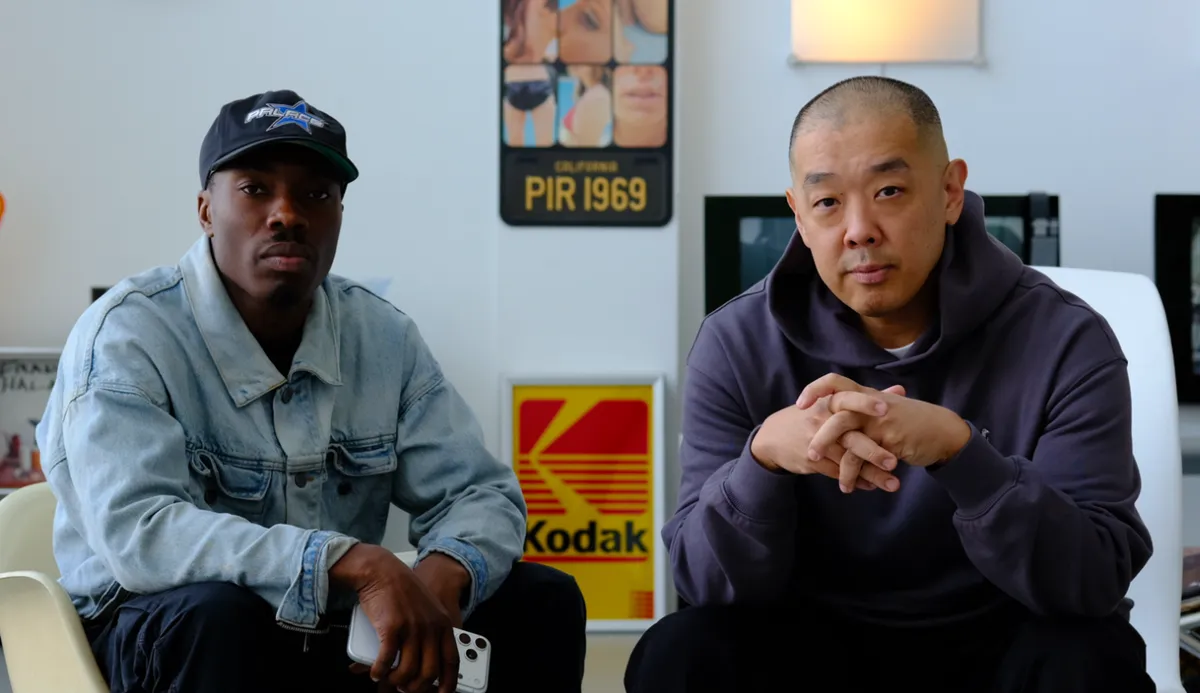 Jeff Staple and Kenny Annan-Jonathan recording the FREEAgent podcast.
